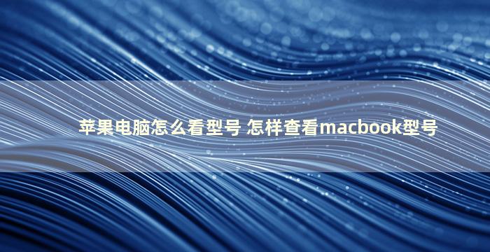 苹果电脑怎么看型号 怎样查看macbook型号